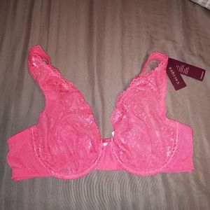 CACIQUE sexy sheer pink full coverage bra NWT size 36C